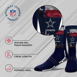 Dallas Cowboys NFL Adult Zoom Location Crew Socks - Navy
