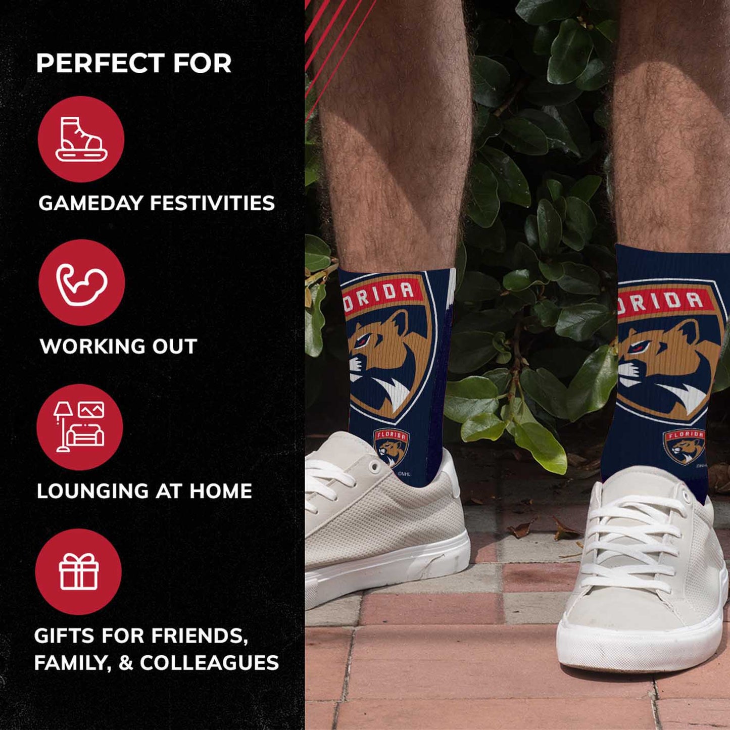 Florida Panthers Youth NHL Zoom Curve Team Crew Socks - Navy