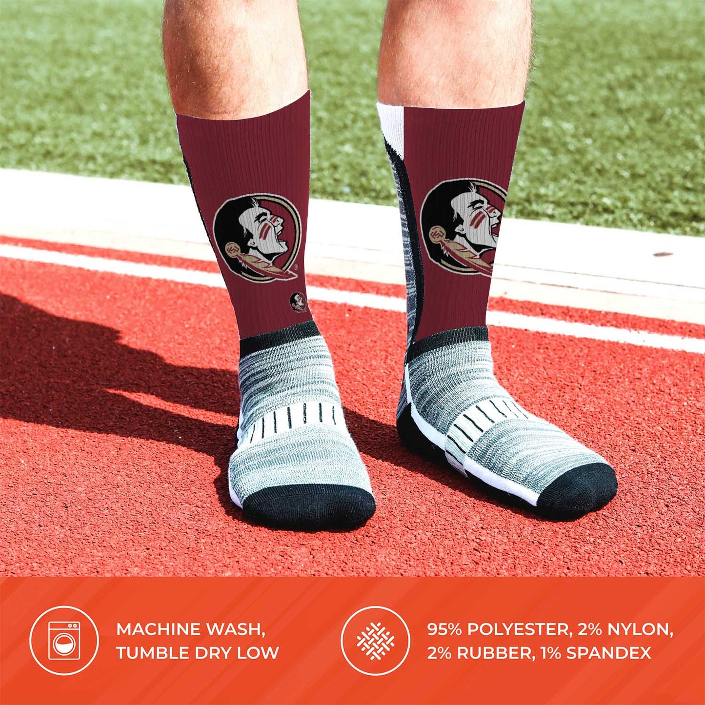 Florida State Seminoles NCAA Adult State and University Crew Socks - Maroon