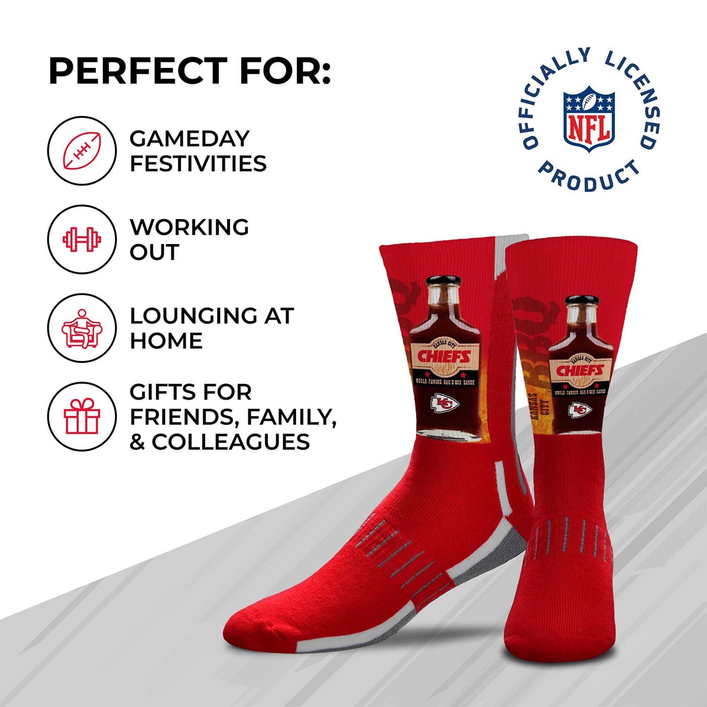 Kansas City Chiefs NFL Youth Zoom Location Crew Socks - Red