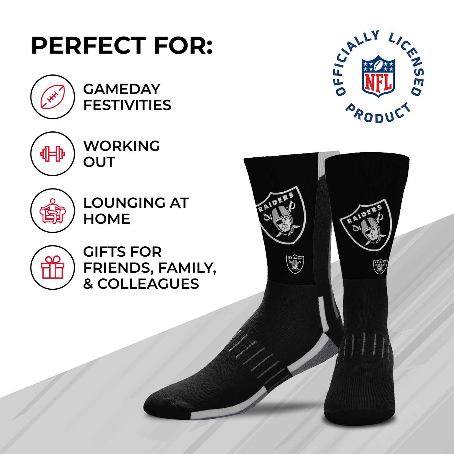 Las Vegas Raiders NFL Youth V Curve Socks - Team Color