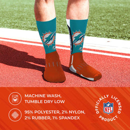 Miami Dolphins NFL Adult Curve Socks - Orange