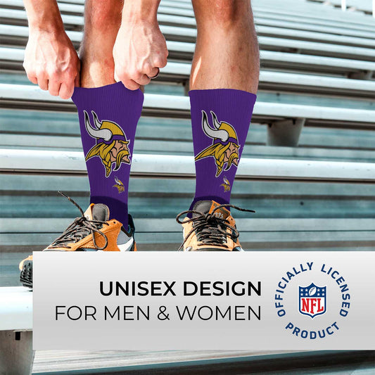 Minnesota Vikings NFL Adult Curve Socks - Violet