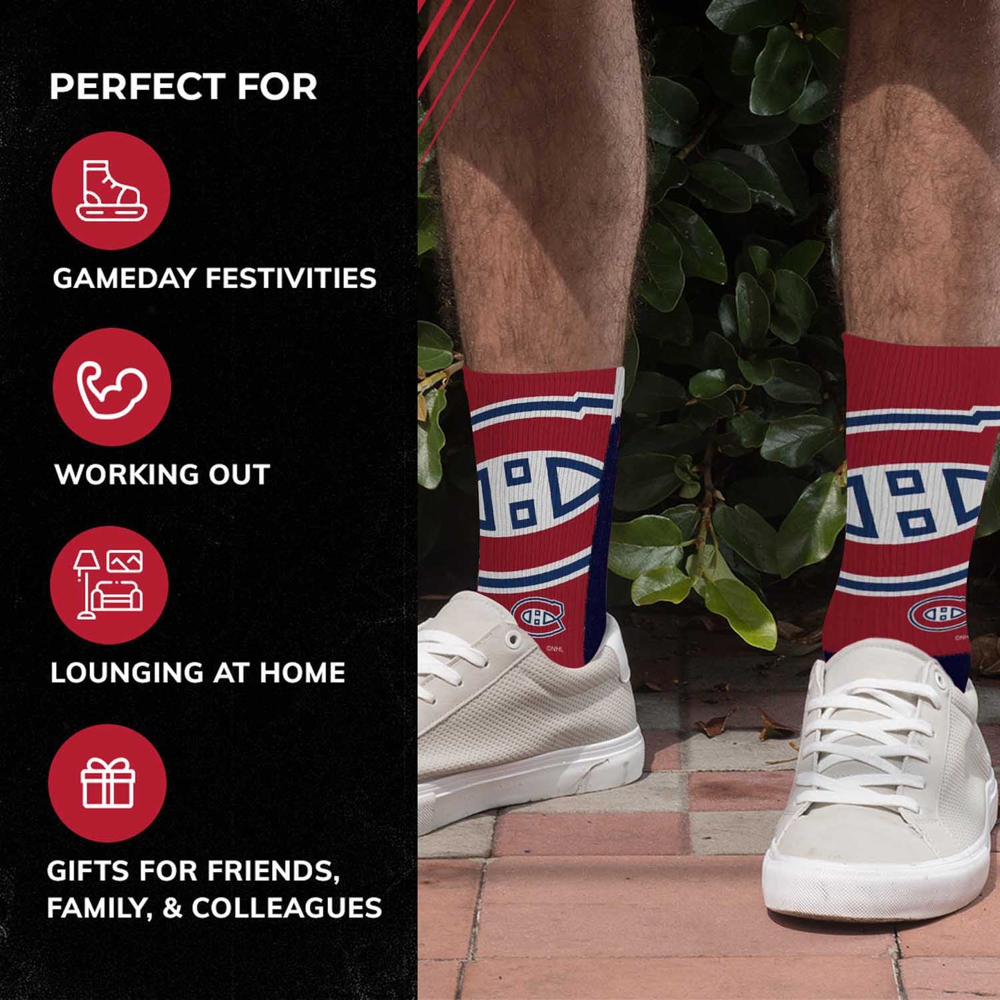 Montreal Canadiens Youth NHL Zoom Curve Team Crew Socks - Navy