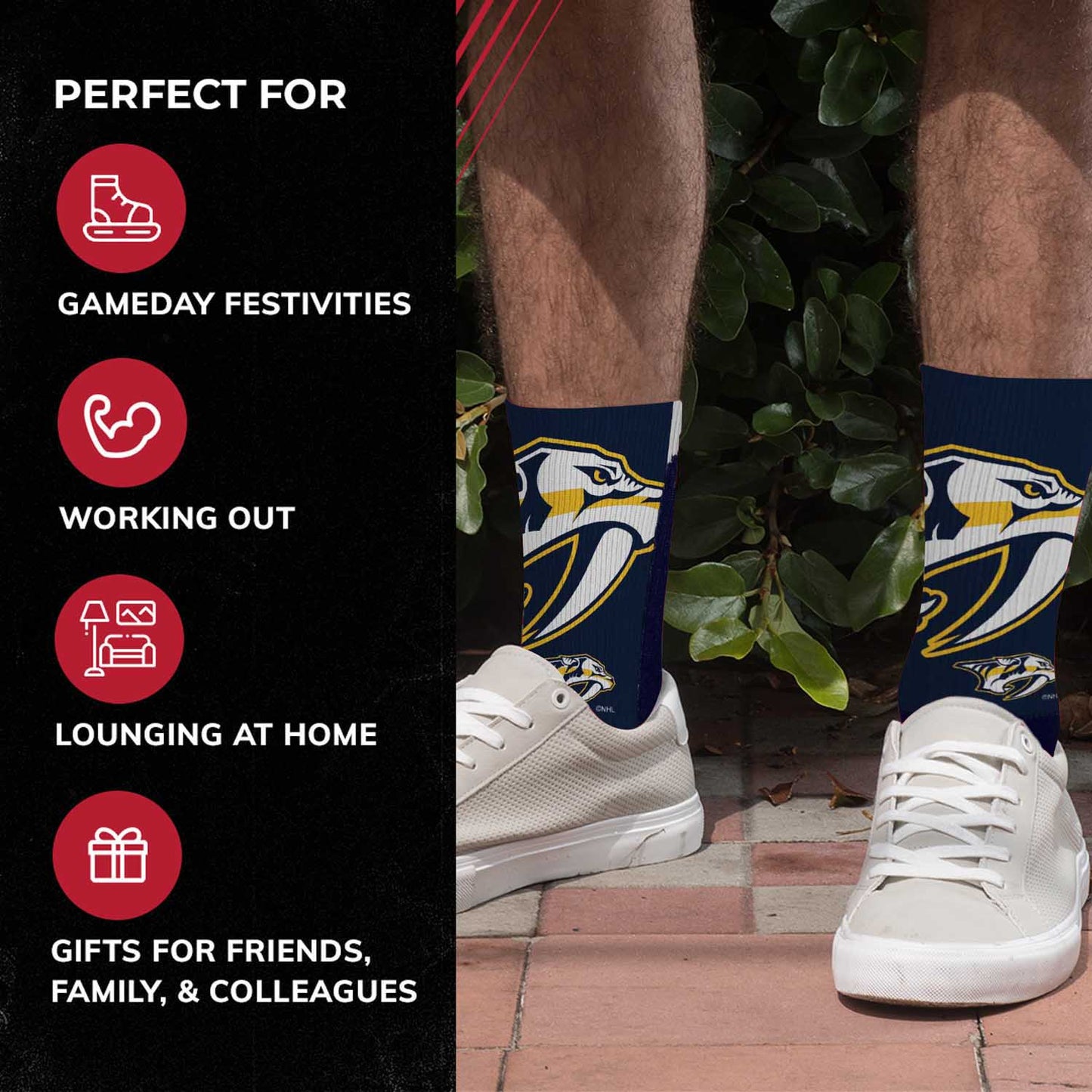 Nashville Predators Youth NHL Zoom Curve Team Crew Socks - Navy