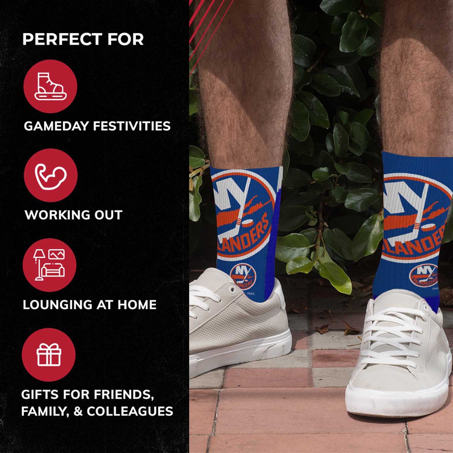 New York Islanders Youth NHL Zoom Curve Team Crew Socks - Royal