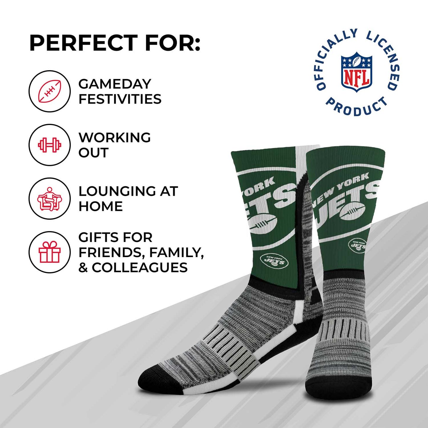 New York Jets NFL V Curve Socks - Green