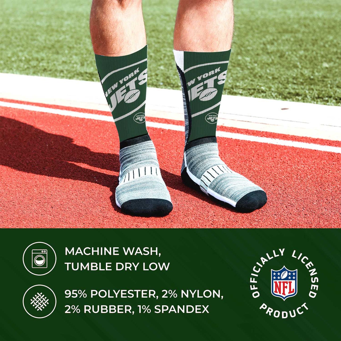 New York Jets NFL V Curve Socks - Green