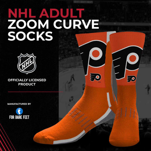 Philadelphia Flyers Adult NHL Zoom Curve Team Crew Socks - Orange