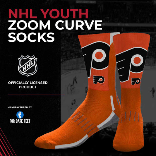 Philadelphia Flyers Youth NHL Zoom Curve Team Crew Socks - Orange