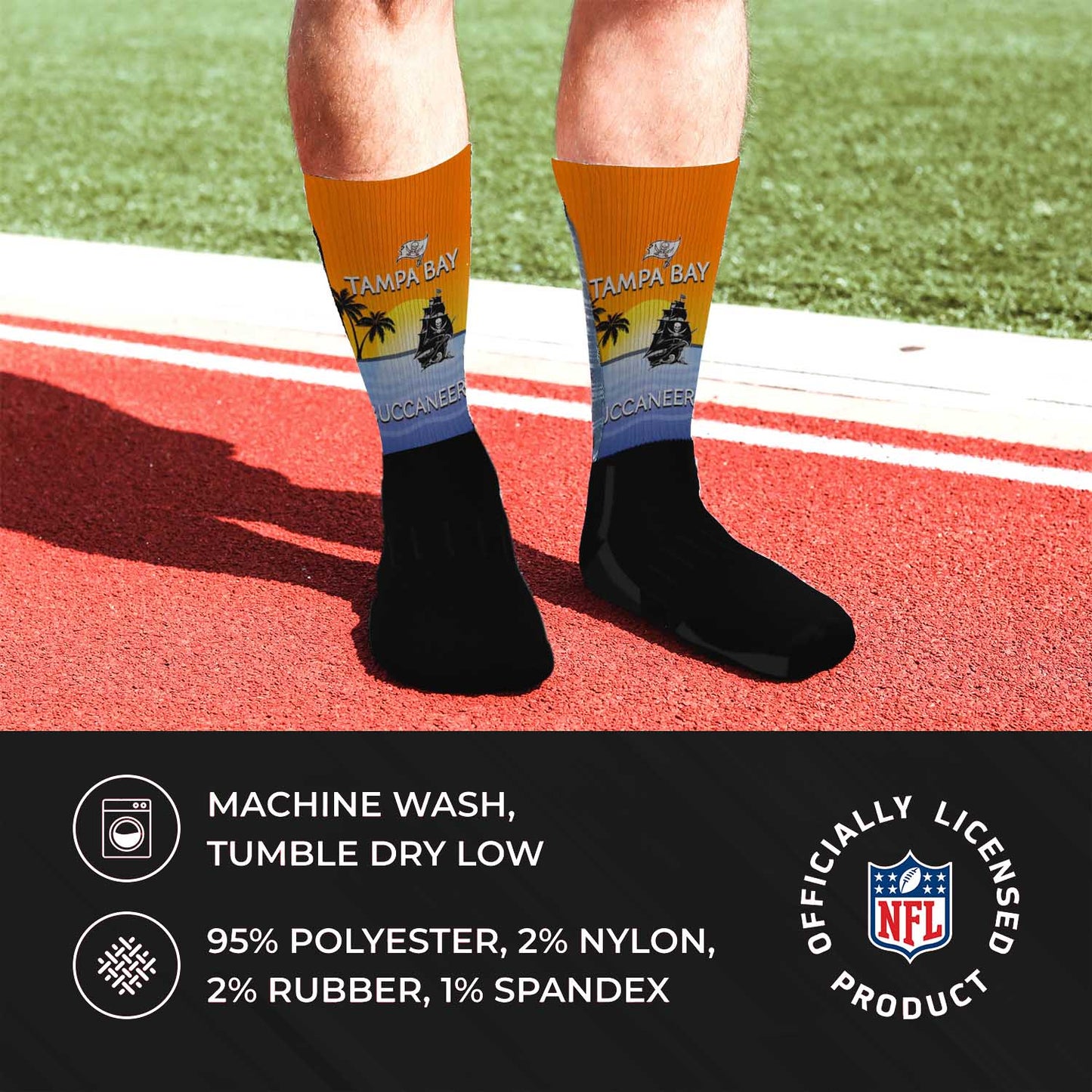 Tampa Bay Buccaneers NFL Youth Zoom Location Crew Socks - Black