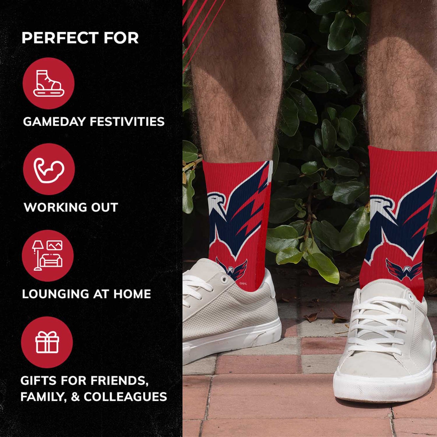 Washington Capitals Youth NHL Zoom Curve Team Crew Socks - Red