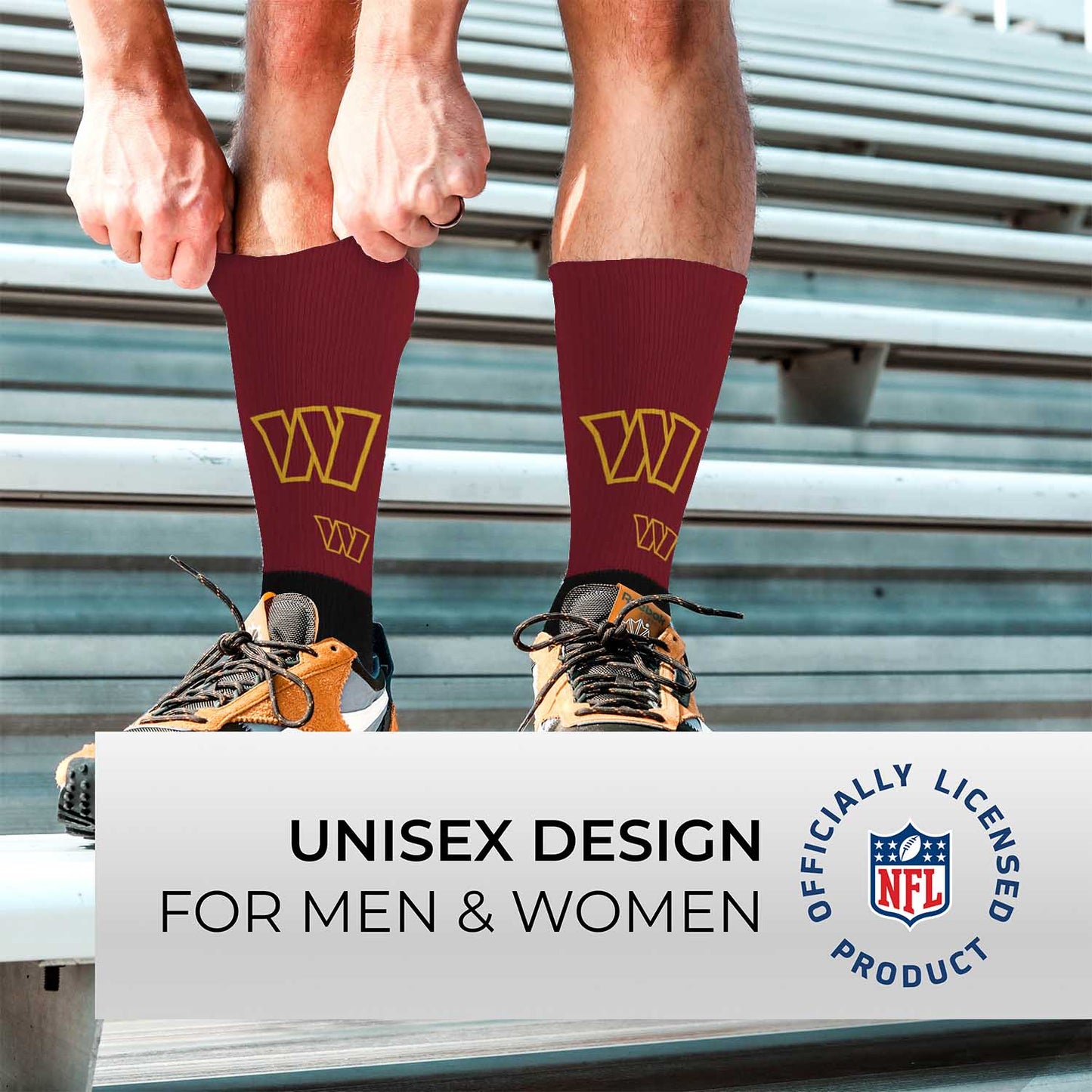 Washington Commanders NFL Adult Curve Socks - Black