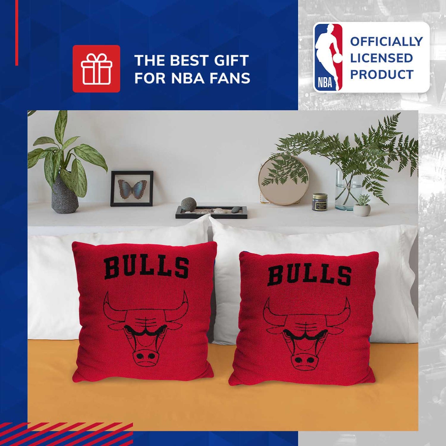 Chicago Bulls NBA Decorative Basketball Throw Pillow - Red