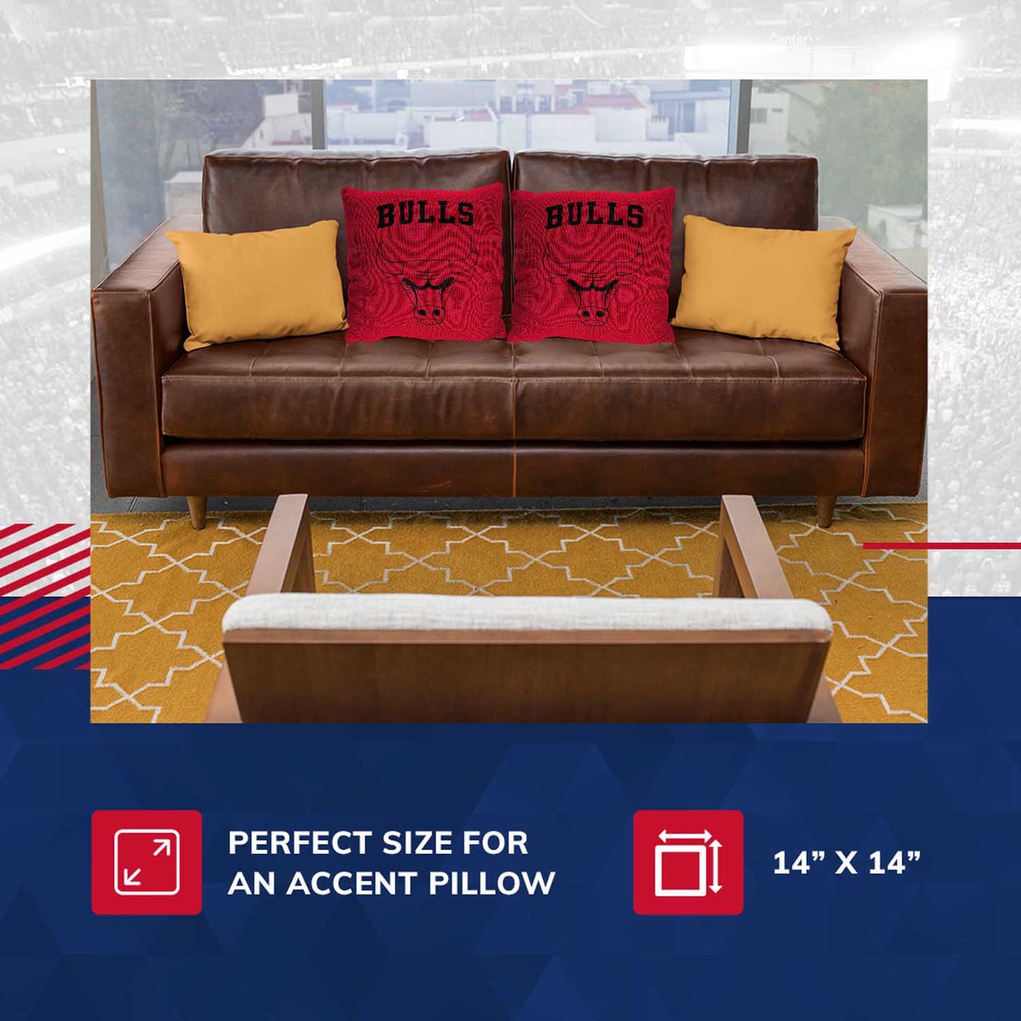 Chicago Bulls NBA Decorative Basketball Throw Pillow - Red