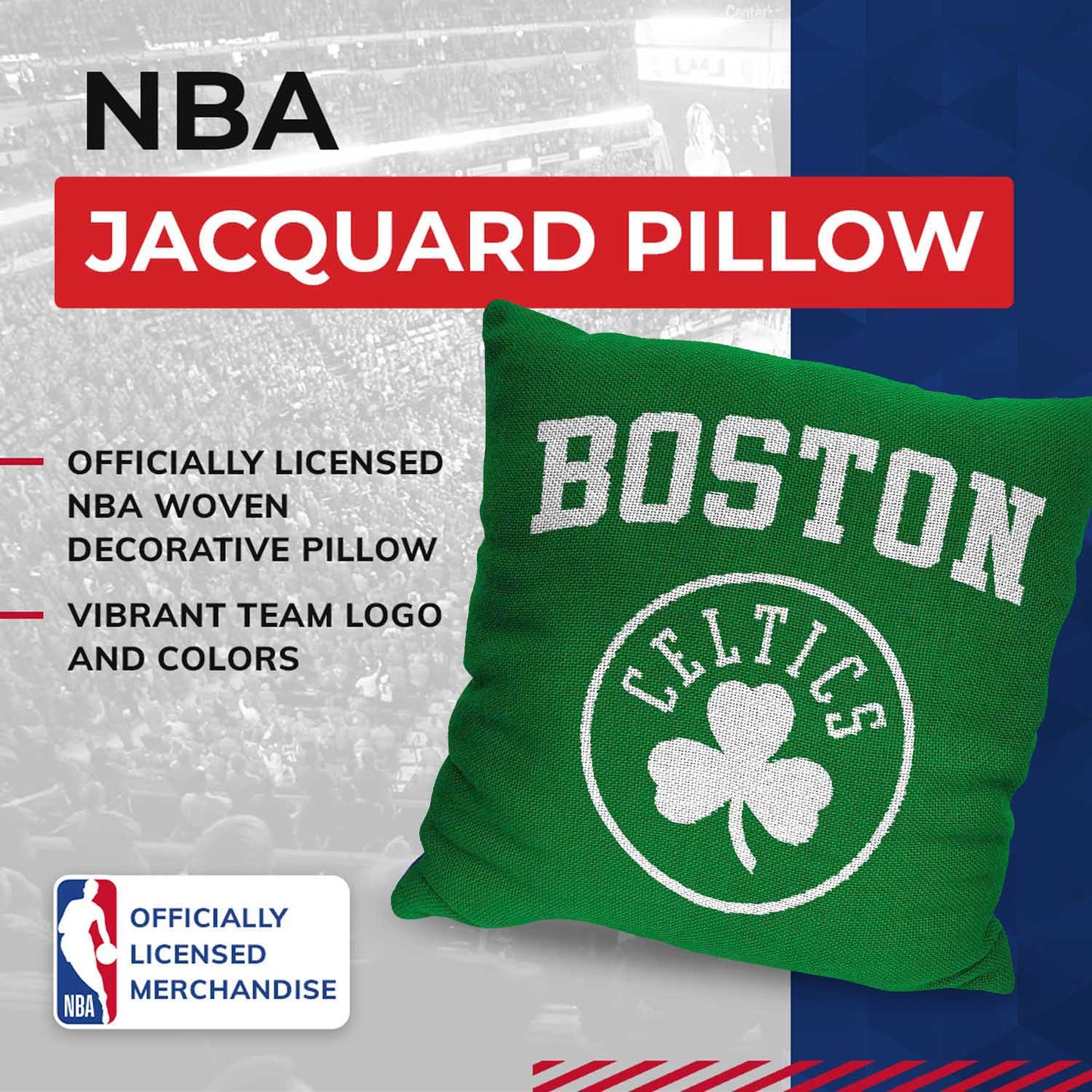 Boston Celtics NBA Decorative Basketball Throw Pillow - Green
