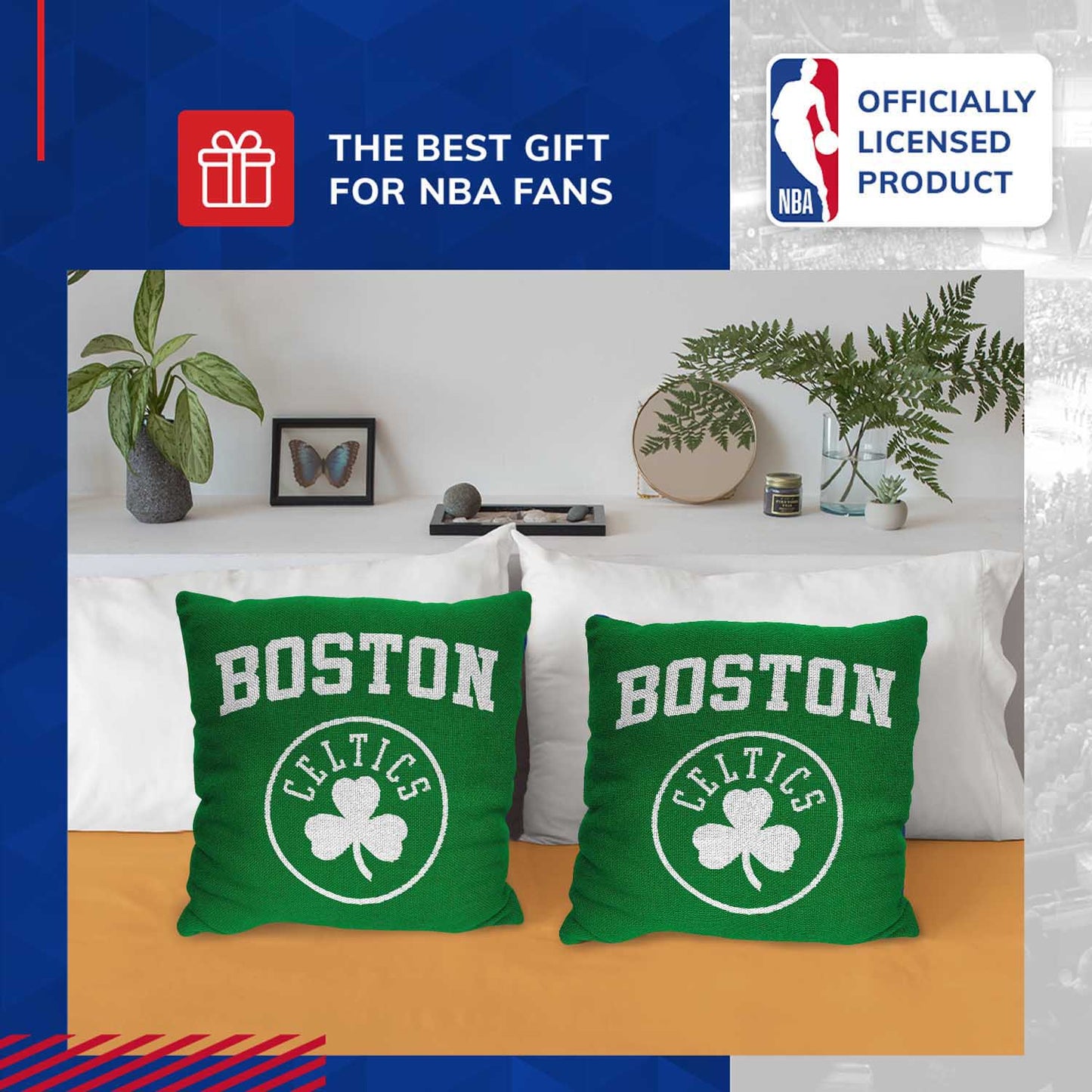 Boston Celtics NBA Decorative Basketball Throw Pillow - Green