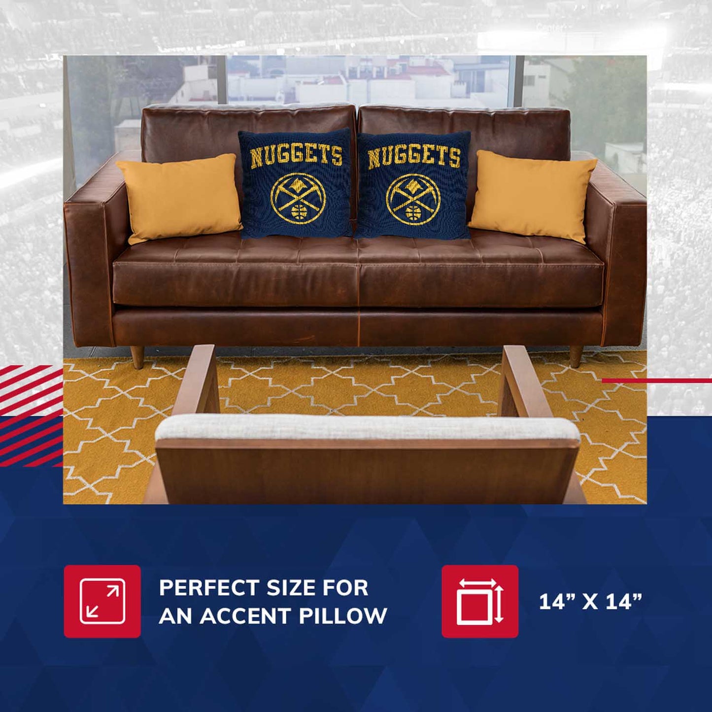 Denver Nuggets NBA Decorative Basketball Throw Pillow - Navy