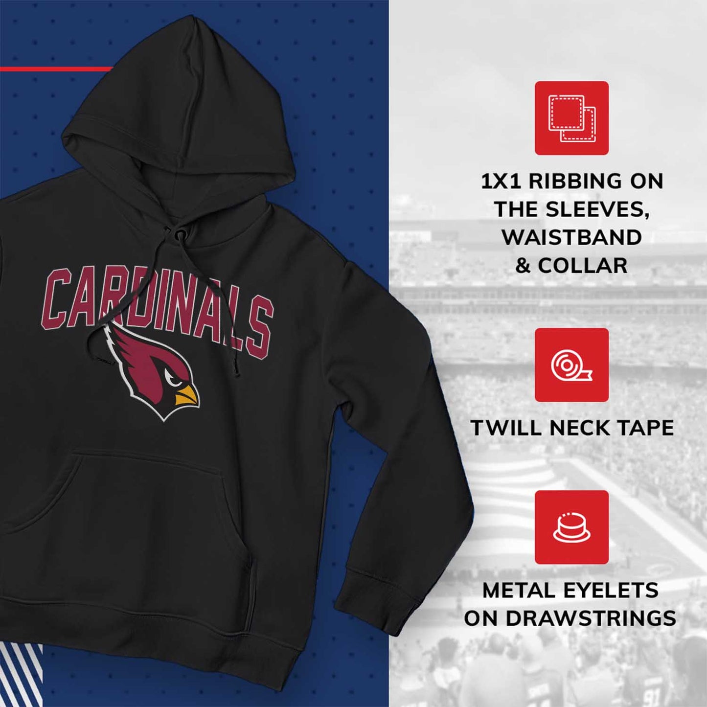 Arizona Cardinals NFL Home Team Hoodie - Black
