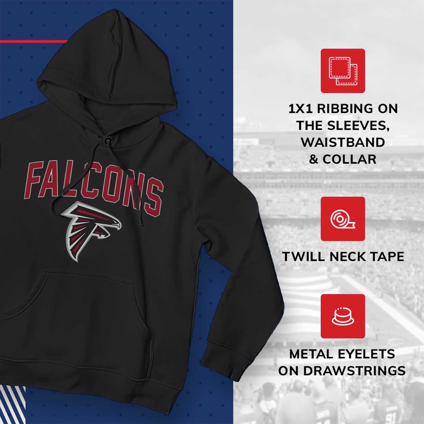 Atlanta Falcons NFL Home Team Hoodie - Black