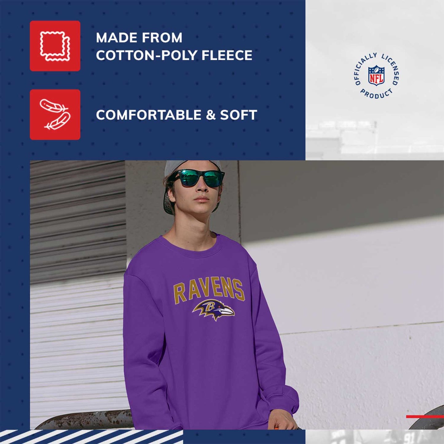 Baltimore Ravens NFL Home Team Crew - Purple