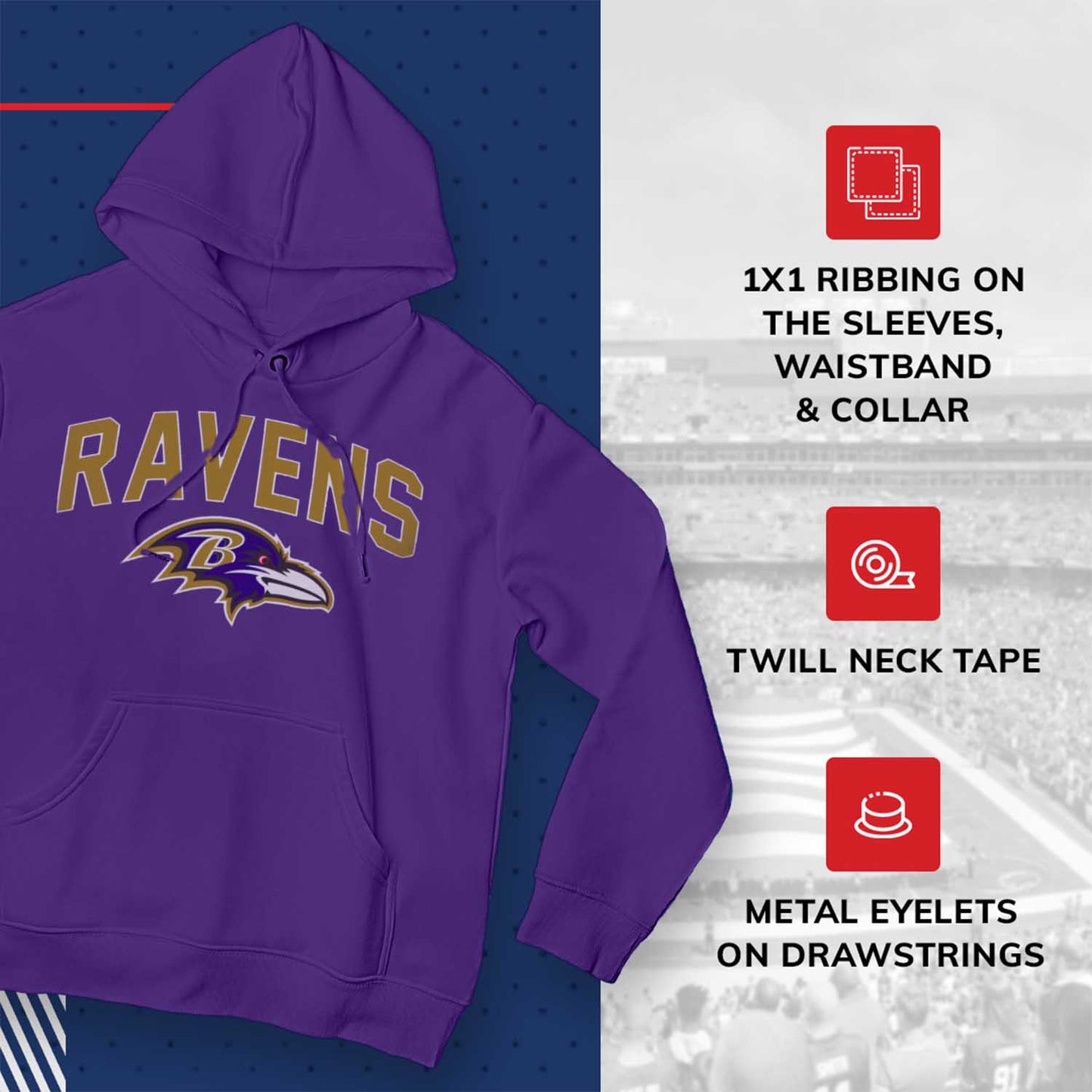 Baltimore Ravens NFL Home Team Hoodie - Purple