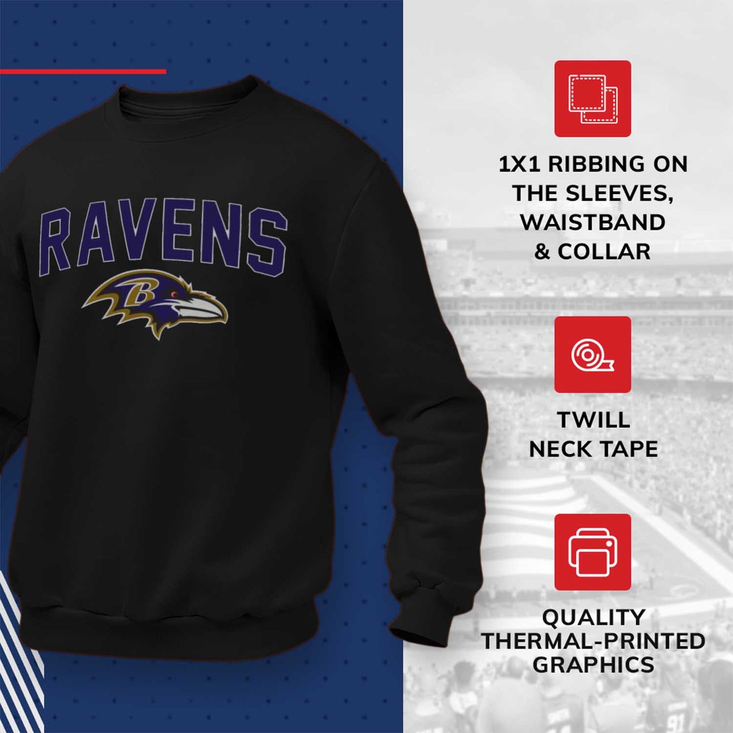 Baltimore Ravens NFL Home Team Crew - Black