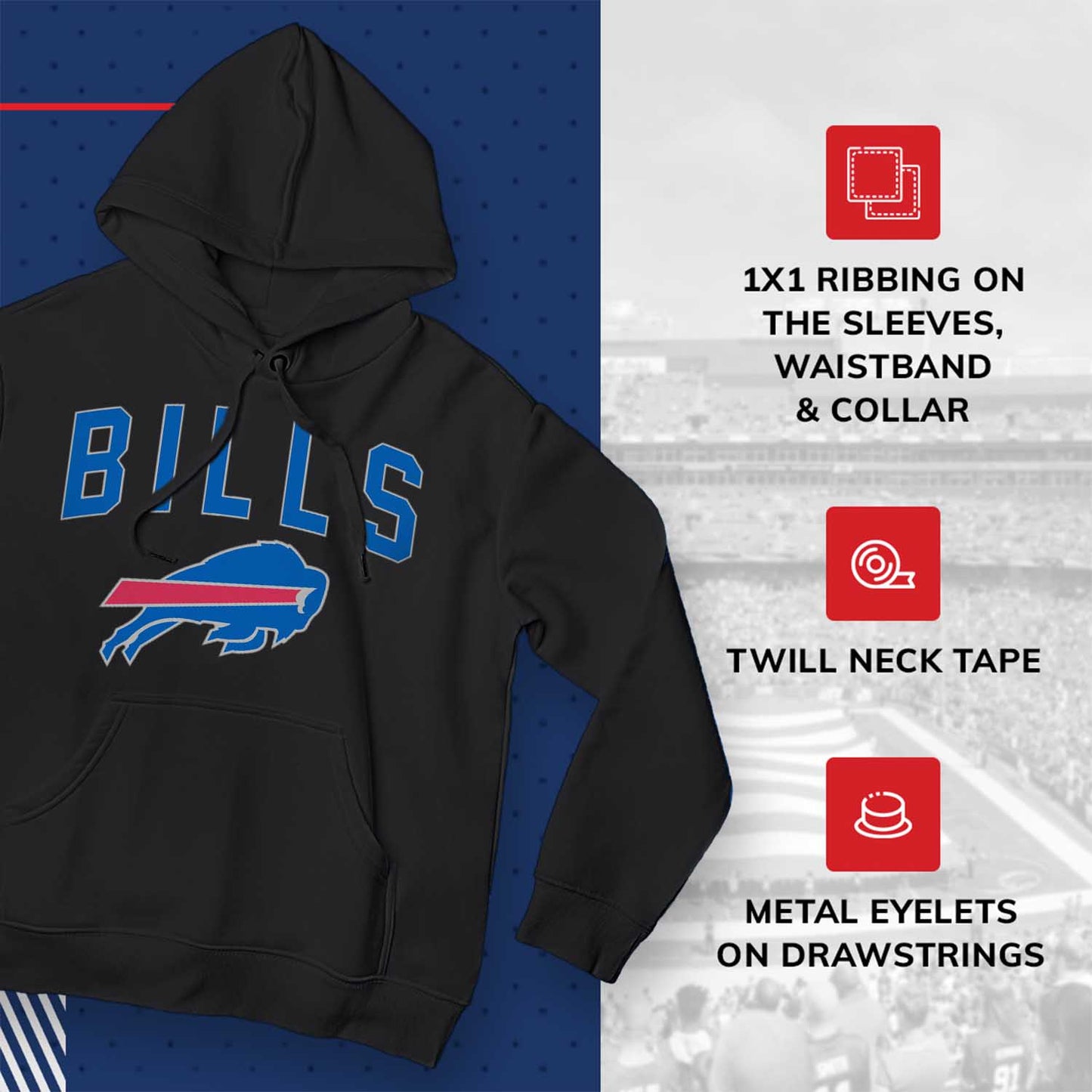 Buffalo Bills NFL Home Team Hoodie - Black