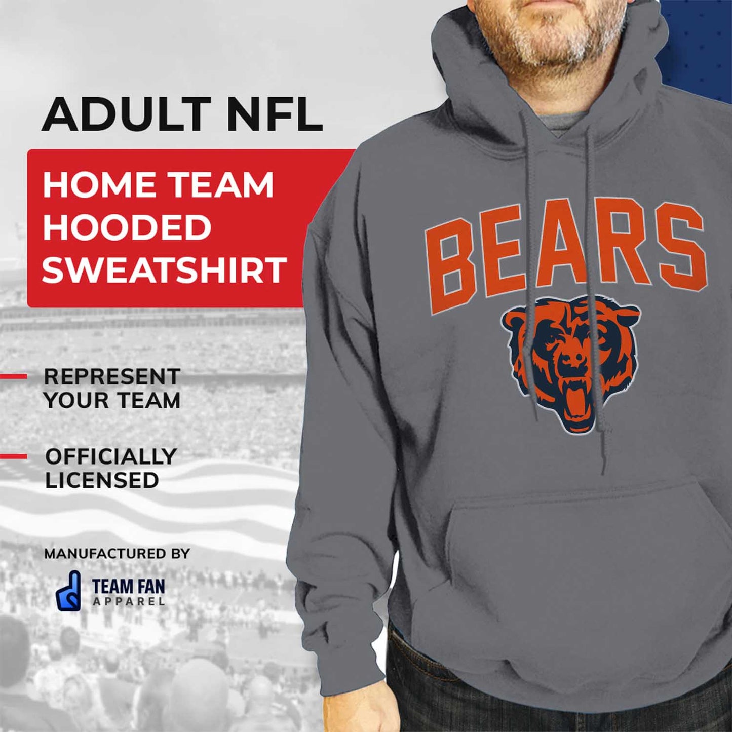 Chicago Bears NFL Home Team Hoodie - Gray