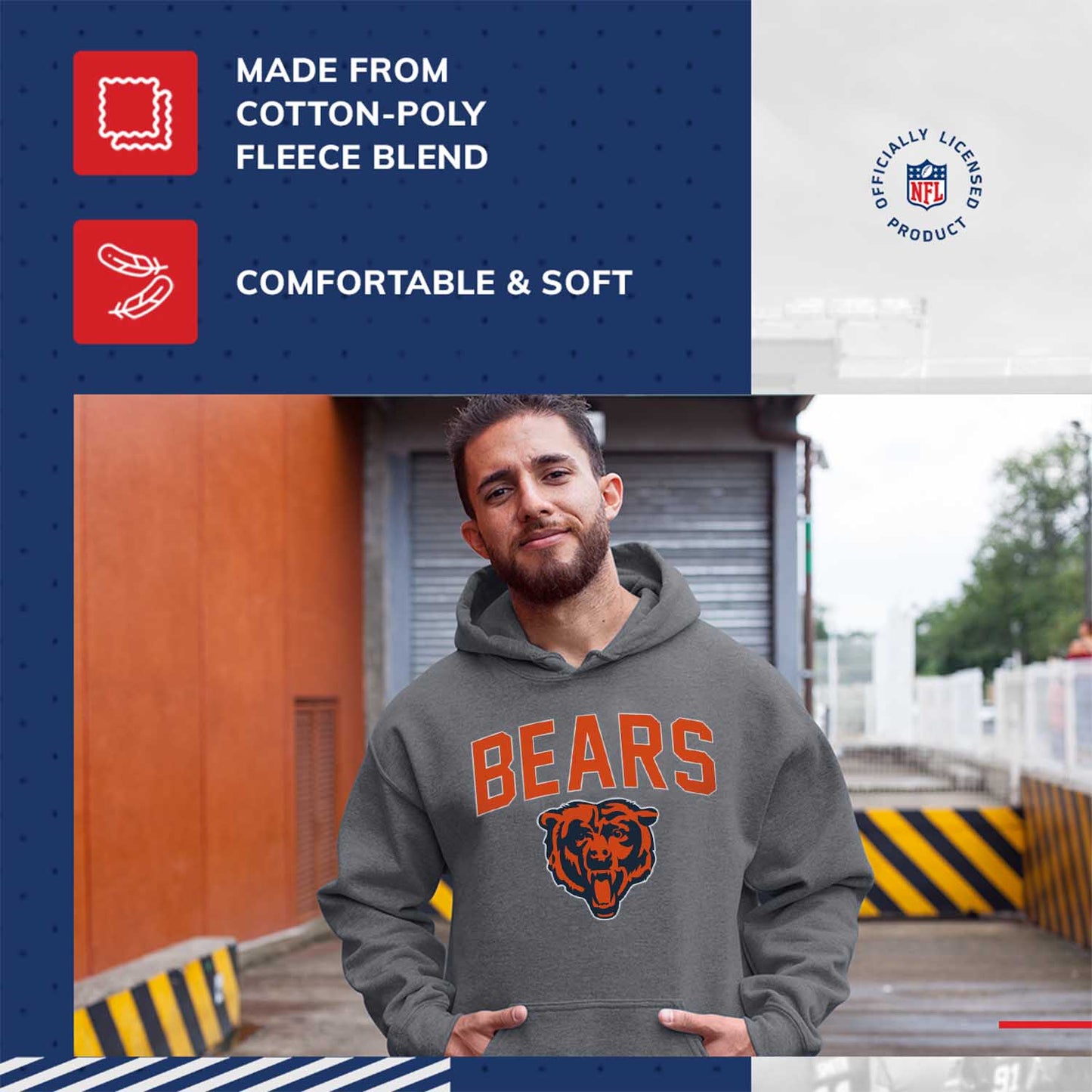 Chicago Bears NFL Home Team Hoodie - Gray