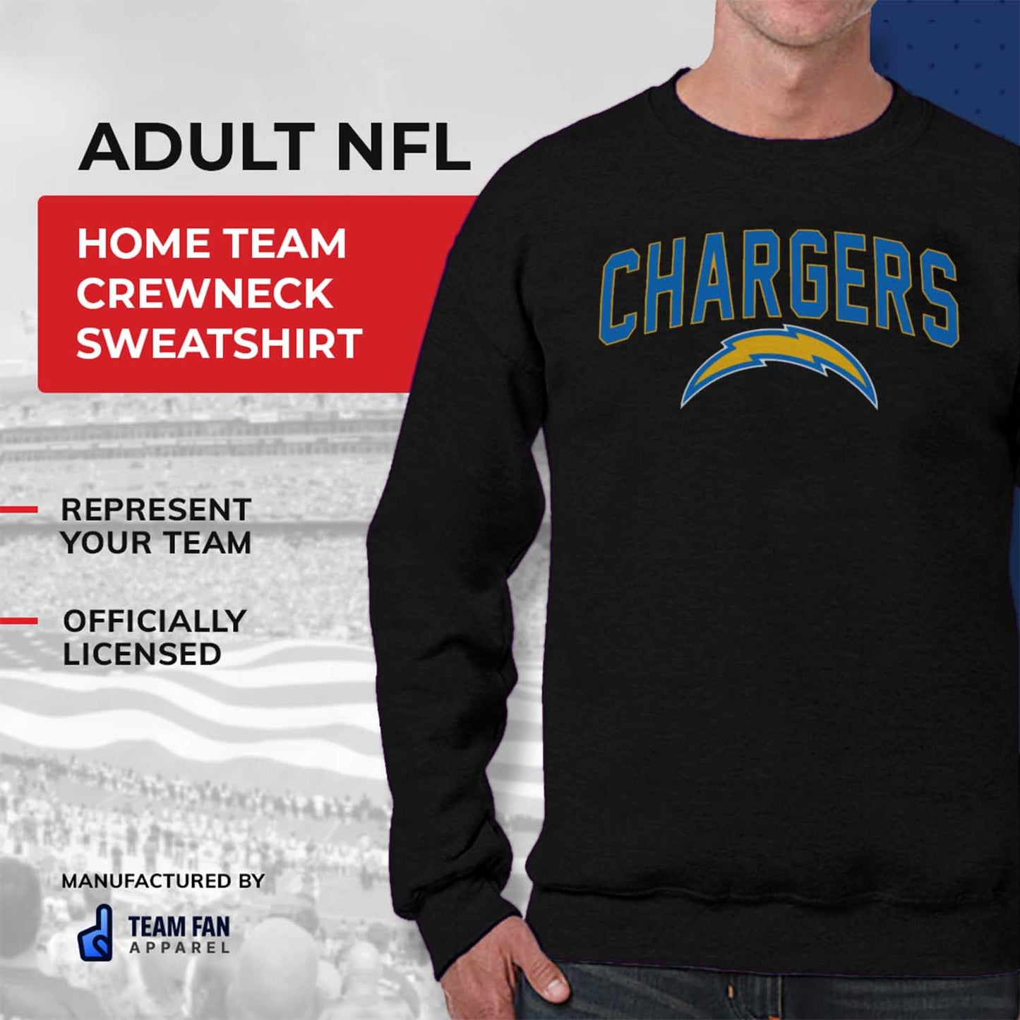 Los Angeles Chargers NFL Home Team Crew - Black