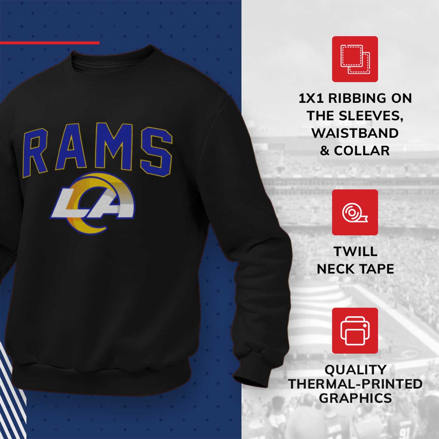 Los Angeles Rams NFL Home Team Crew - Black