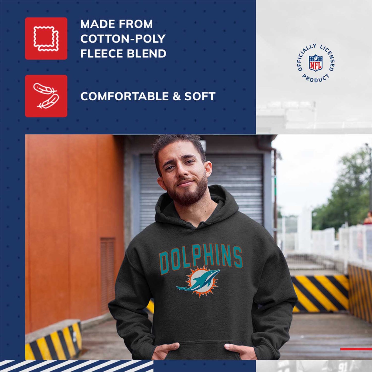 Miami Dolphins NFL Home Team Hoodie - Black