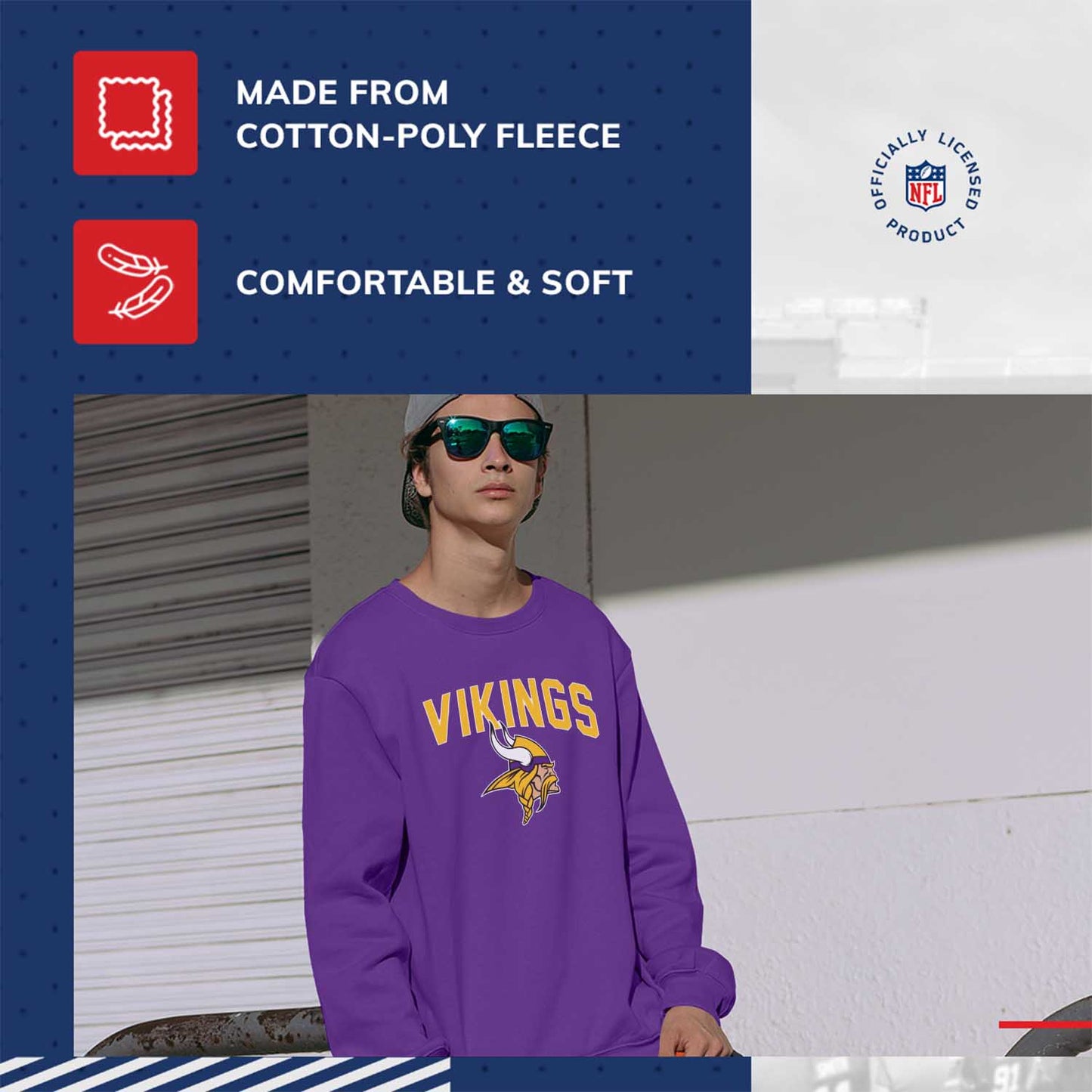 Minnesota Vikings NFL Home Team Crew - Purple