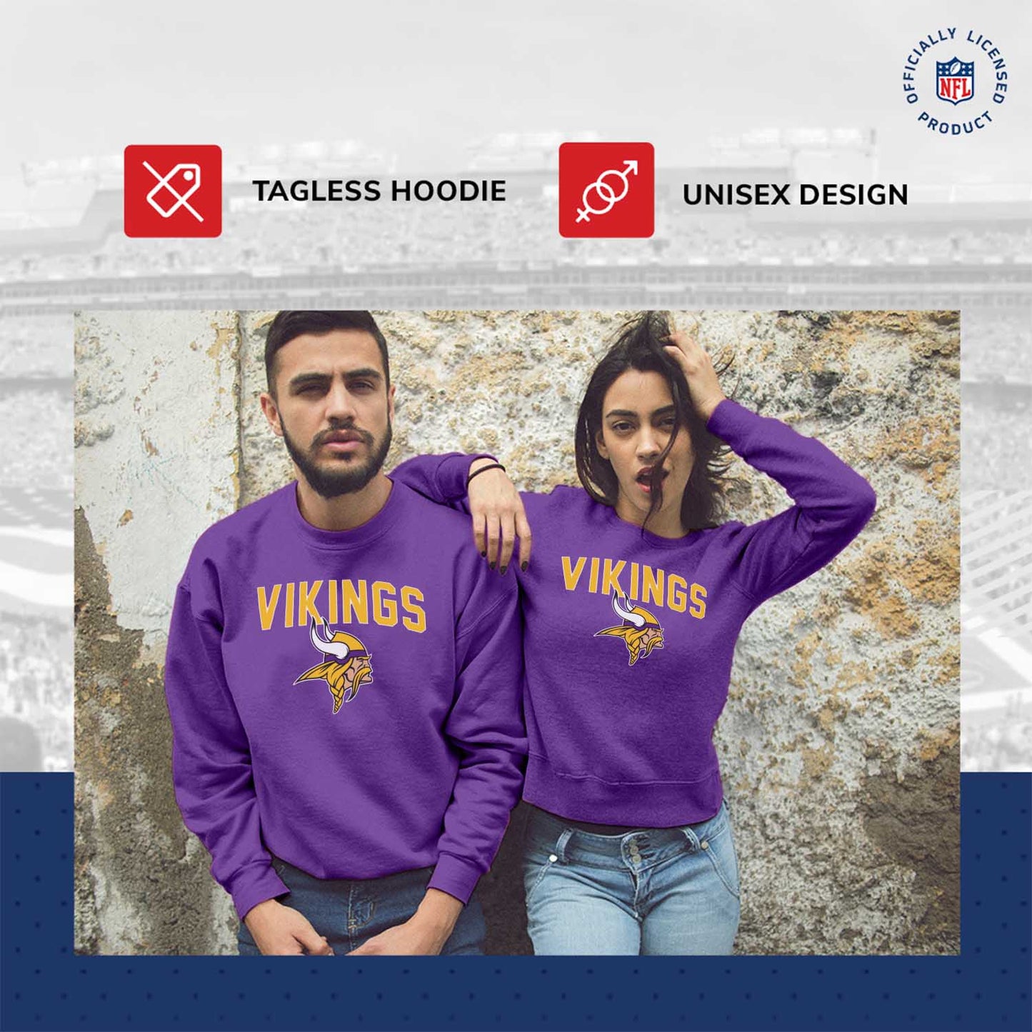 Minnesota Vikings NFL Home Team Crew - Purple
