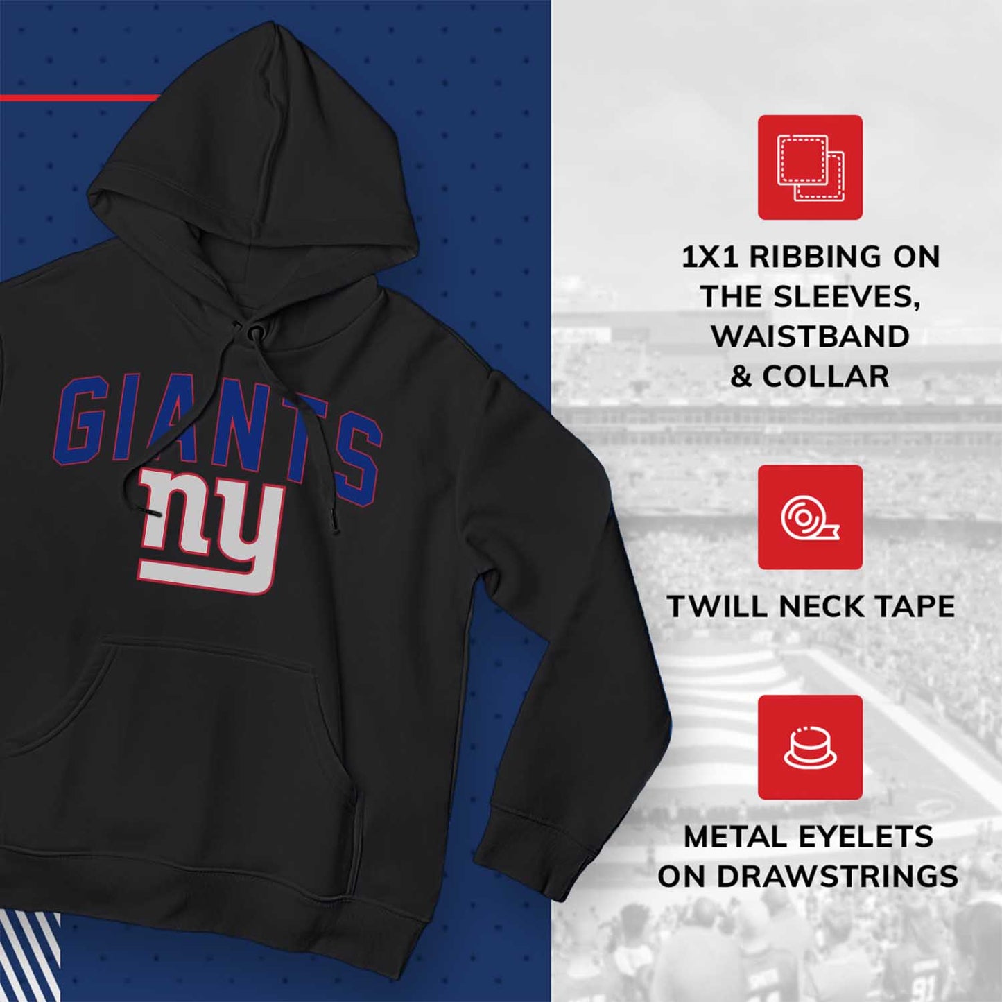 New York Giants NFL Home Team Hoodie - Black