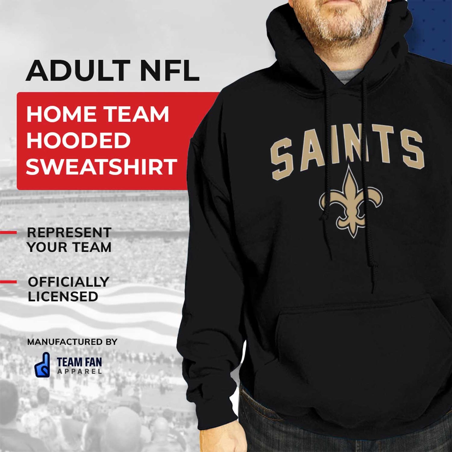 New Orleans Saints NFL Home Team Hoodie - Black