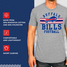 Buffalo Bills NFL Adult Short Sleeve Team Stripe Tee - Sport Gray