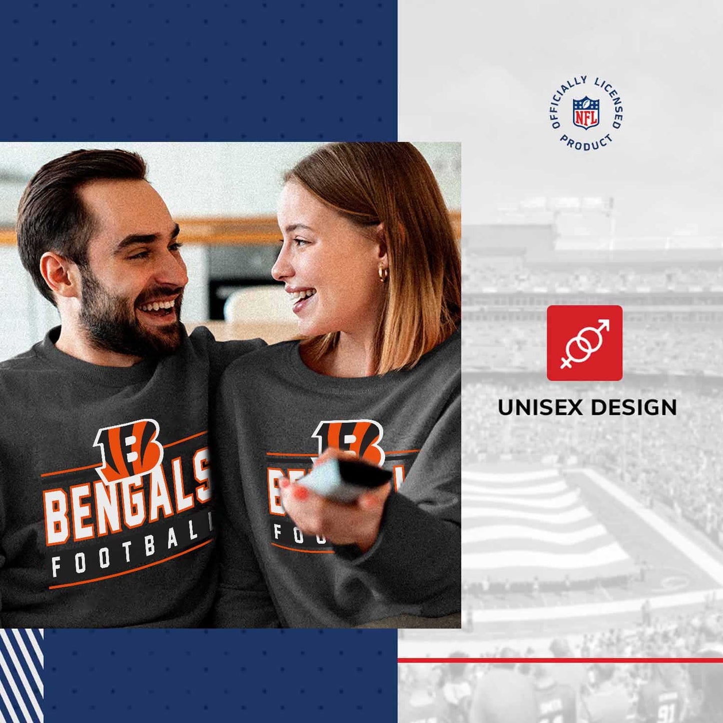 Cincinnati Bengals NFL Adult True Fan Crewneck Sweatshirt - Charcoal