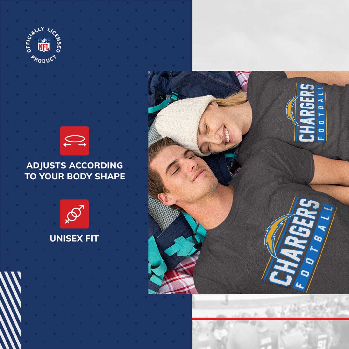 Los Angeles Chargers NFL Adult MVP True Fan T-Shirt - Charcoal