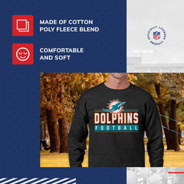 Miami Dolphins NFL Adult True Fan Crewneck Sweatshirt - Charcoal