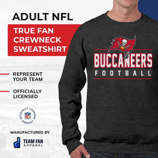 Tampa Bay Buccaneers NFL Adult True Fan Crewneck Sweatshirt - Charcoal