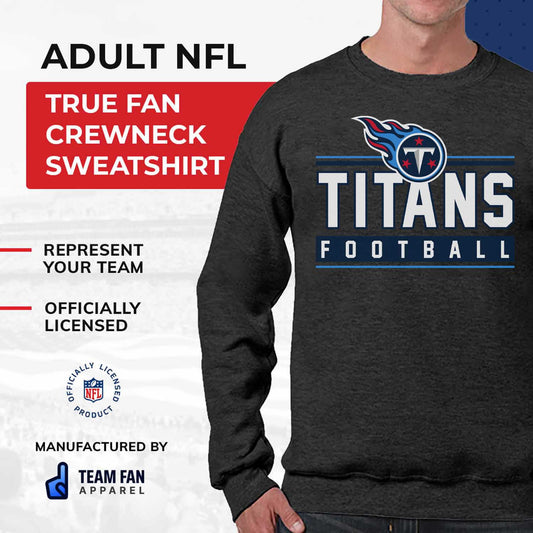 Tennessee Titans NFL Adult True Fan Crewneck Sweatshirt - Charcoal