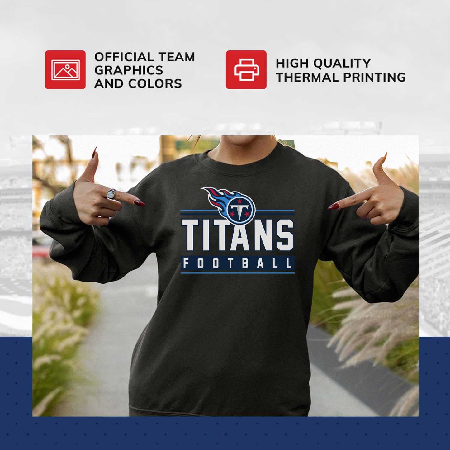 Tennessee Titans NFL Adult True Fan Crewneck Sweatshirt - Charcoal