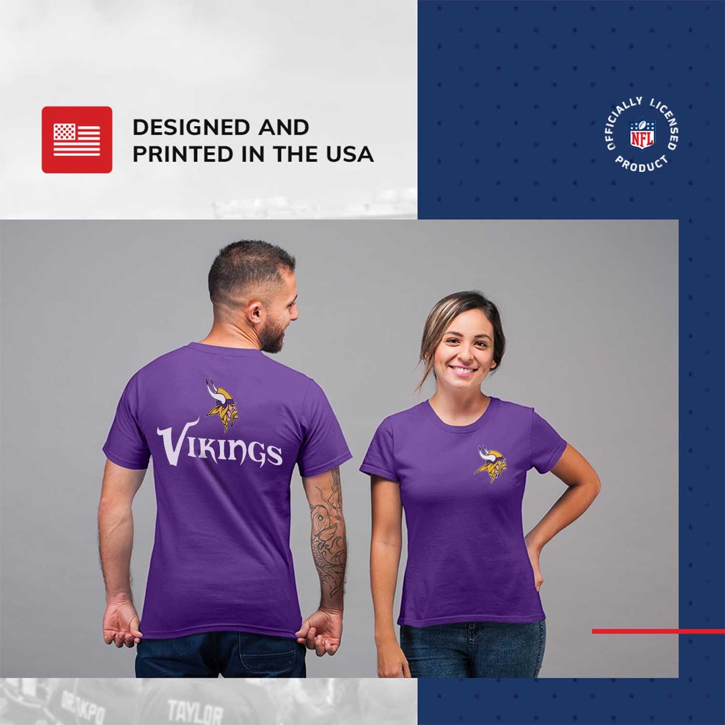 Minnesota Vikings NFL Pro Football Final Countdown Adult Cotton-Poly Short Sleeved T-Shirt For Men & Women - Purple