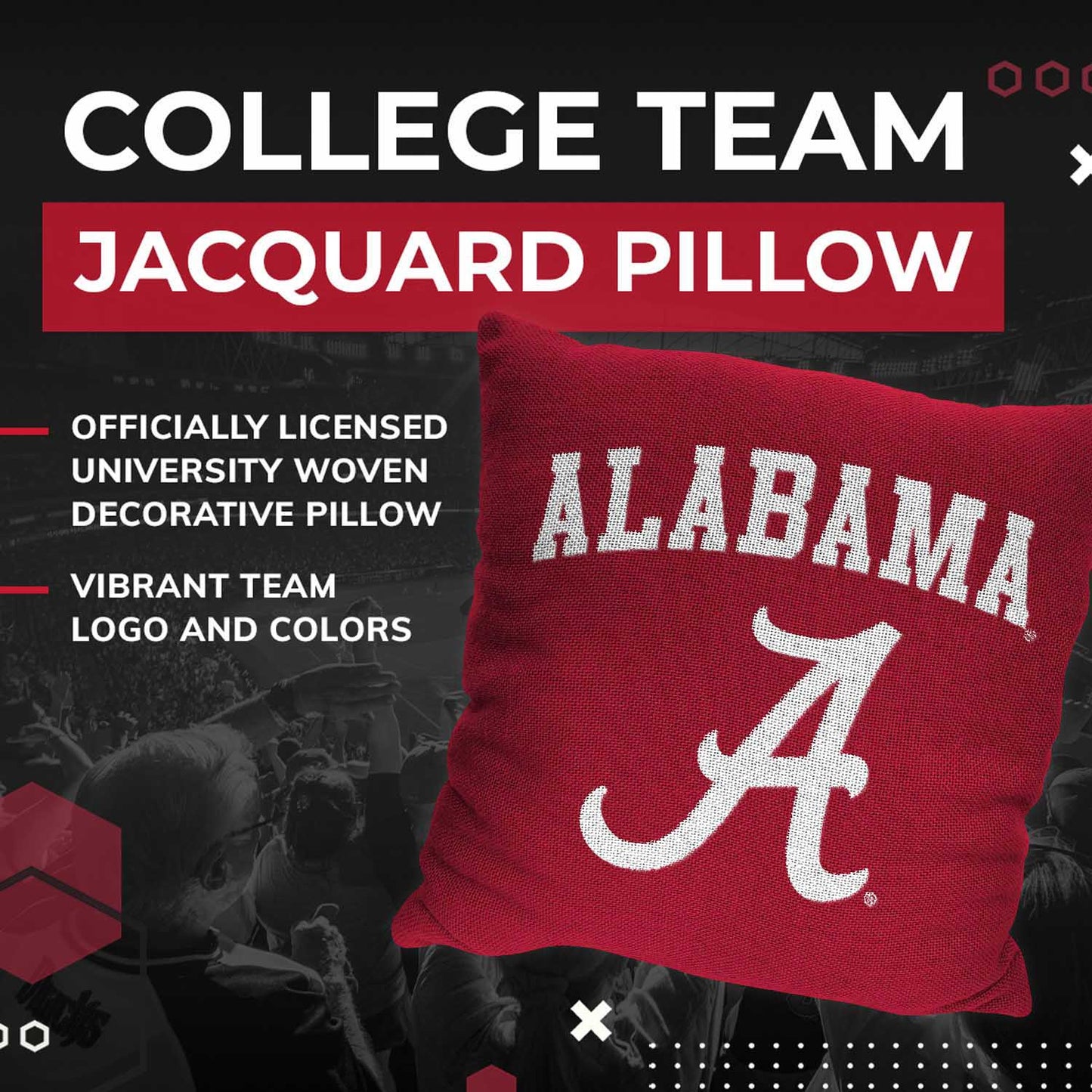 Alabama Crimson Tide NCAA Decorative Pillow - Crimson
