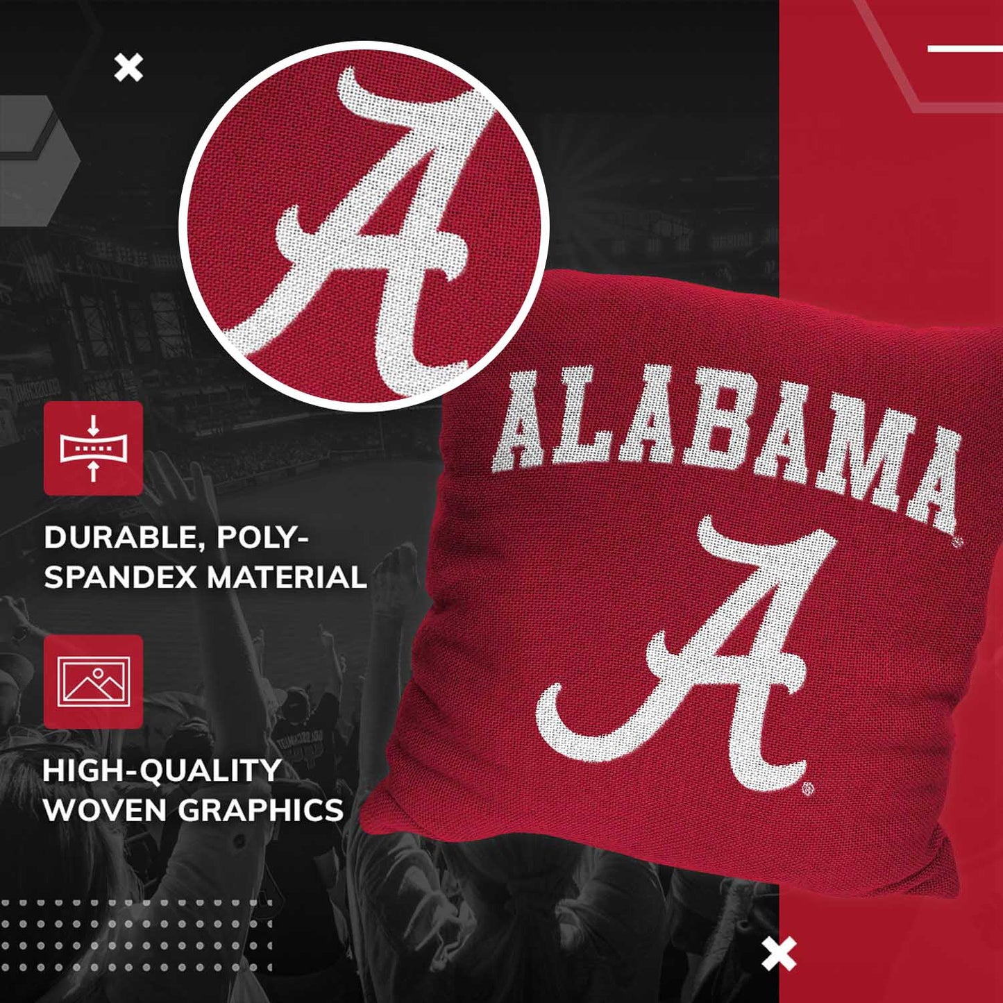 Alabama Crimson Tide NCAA Decorative Pillow - Crimson