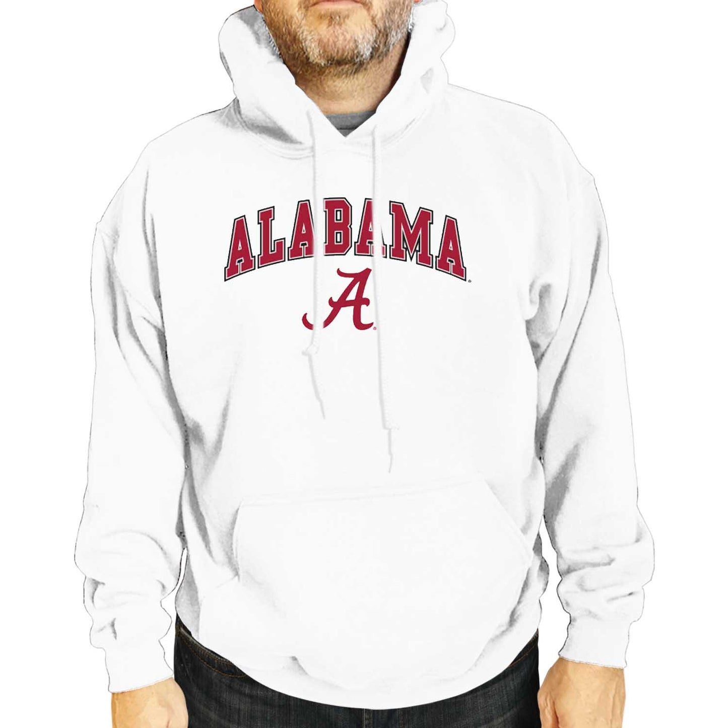 Alabama Crimson Tide Adult Arch & Logo Soft Style Gameday Hooded Sweatshirt - White