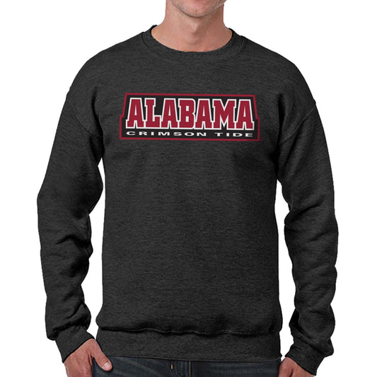 Alabama Crimson Tide NCAA Adult Charcoal Crewneck Fleece Sweatshirt - Charcoal