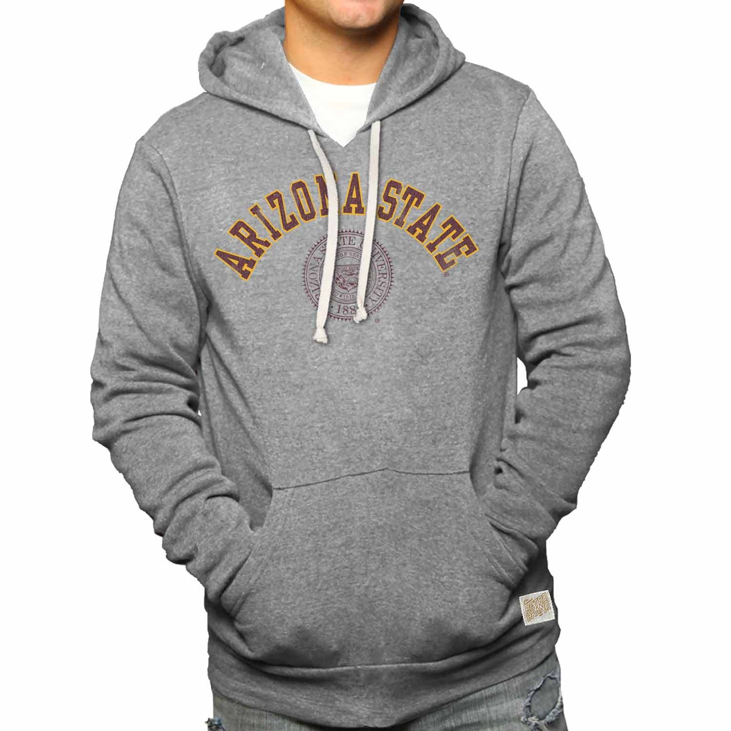 Arizona Wildcats College Gray University Seal Hooded Sweatshirt - Gray